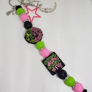 Handmade Long Silicone Focal Bead Wicked Keychain